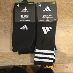 Adidas Black and Gray Soccer Socks